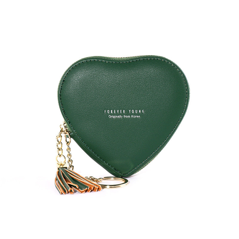 Women's Korean Fashionable Personalized Cute Heart Shape Coin Purses