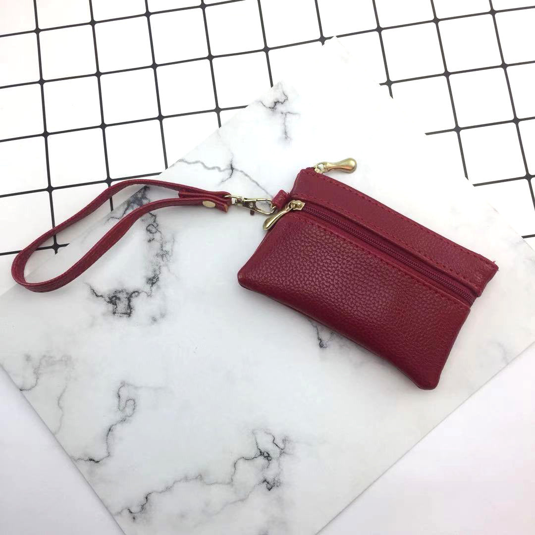 Pochette en cuir souple pour femmes, longue porte-monnaie de grande capacité