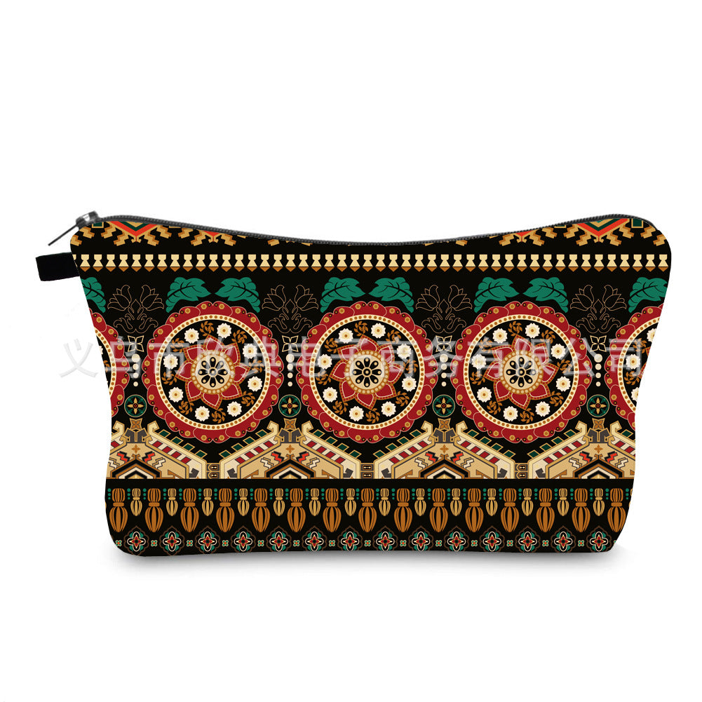 Sacs de rangement de toilette imperméables portables avec impression de mandala