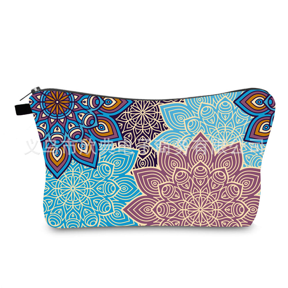 Sacs de rangement de toilette imperméables portables avec impression de mandala