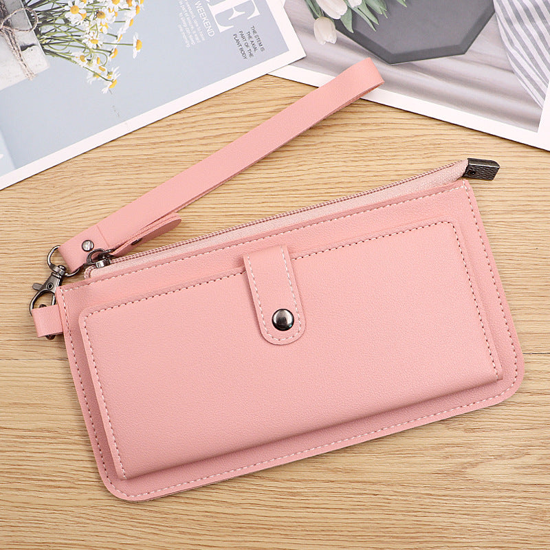 Mode femme couleur unie plusieurs fentes pochette dames portefeuilles