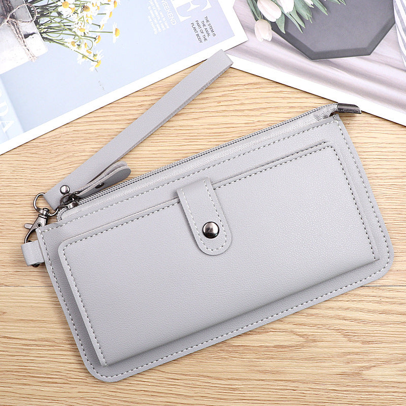 Women's Fashion Solid Color Multiple Slots Clutch Ladies Wallets