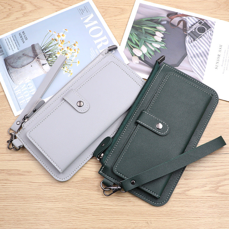 Women's Fashion Solid Color Multiple Slots Clutch Ladies Wallets