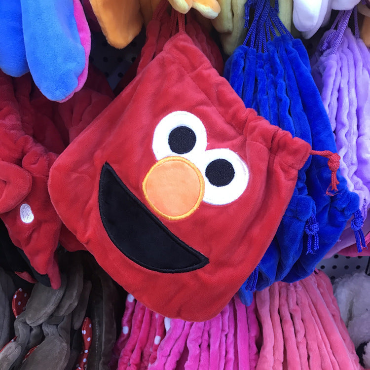 Porte-monnaie mobile coréen avec cordon de serrage pour femmes, hommes et peluche