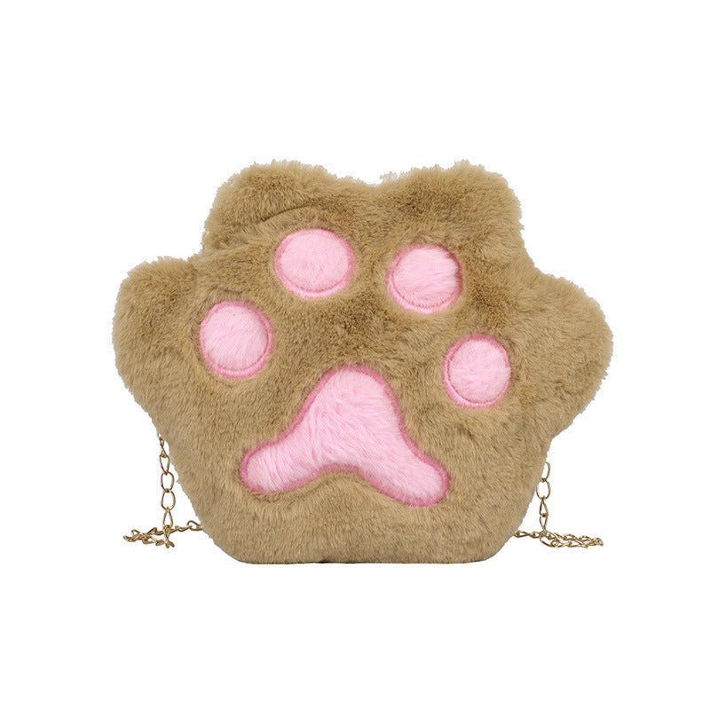 Women's Trendy Korean Style Plush Brush Chain Children's Shoulder Bags