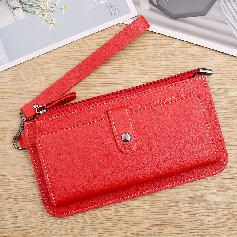 Women's Fashion Solid Color Multiple Slots Clutch Ladies Wallets