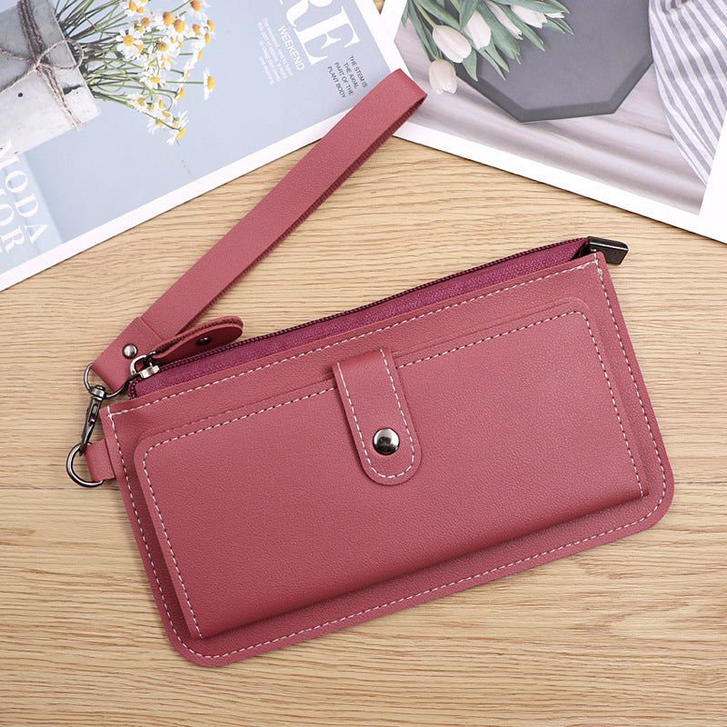 Women's Fashion Solid Color Multiple Slots Clutch Ladies Wallets