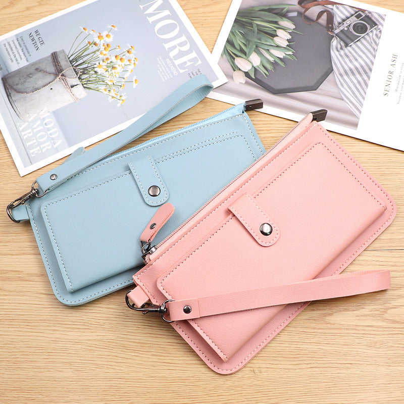 Women's Fashion Solid Color Multiple Slots Clutch Ladies Wallets