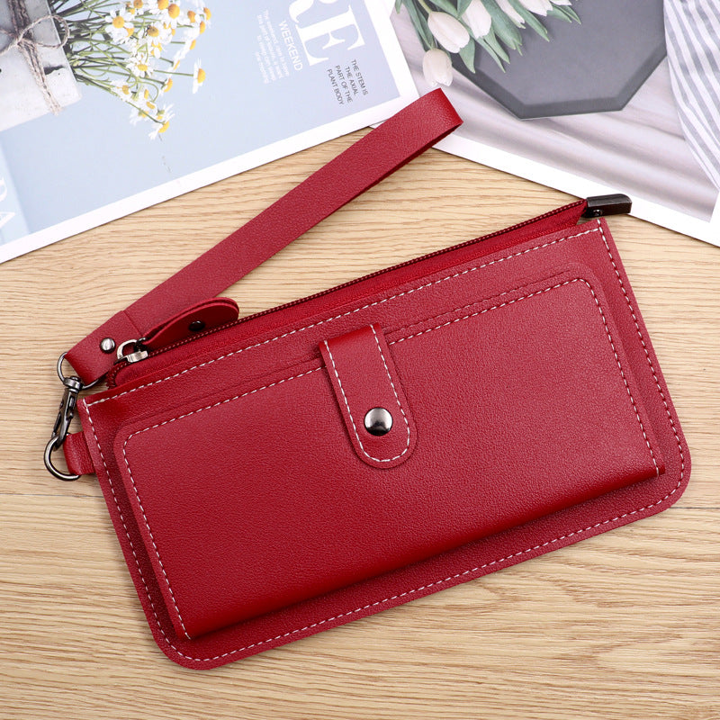 Women's Fashion Solid Color Multiple Slots Clutch Ladies Wallets