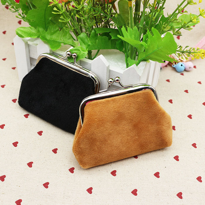 Slouchy Classy Plush Fabric Small Gift Purses