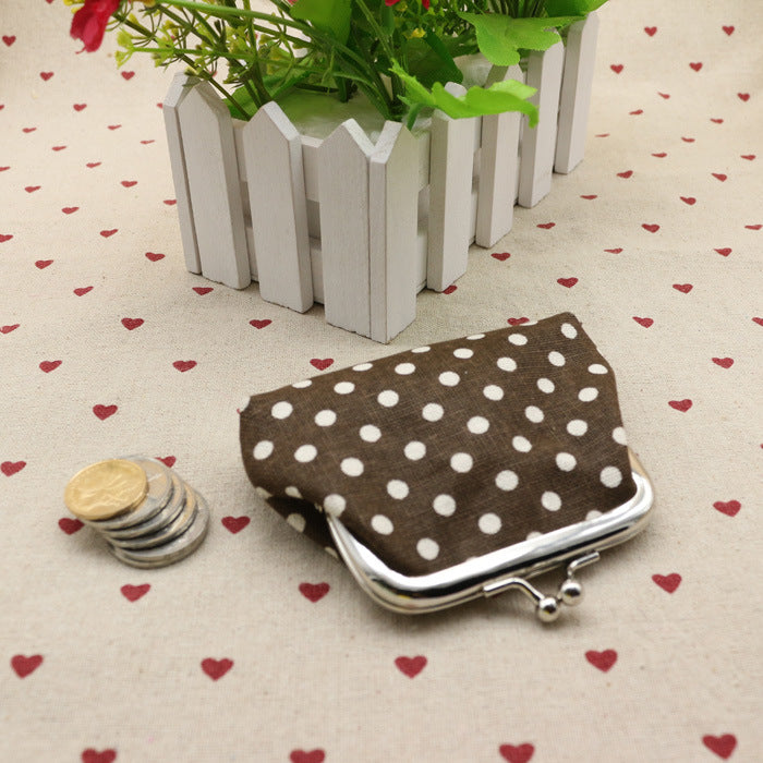 Linen Dot Fabric Little Creative Gifts Coin Purses