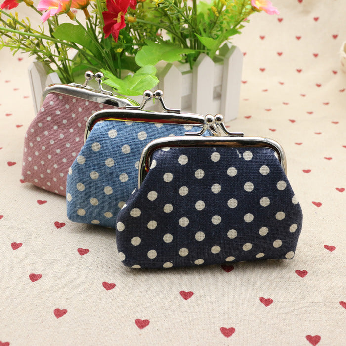 Linen Dot Fabric Little Creative Gifts Coin Purses