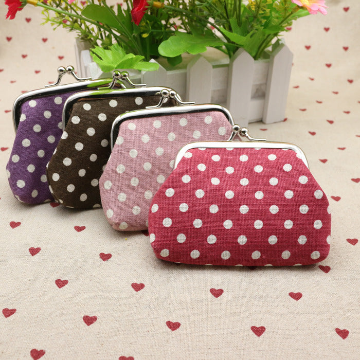 Linen Dot Fabric Little Creative Gifts Coin Purses