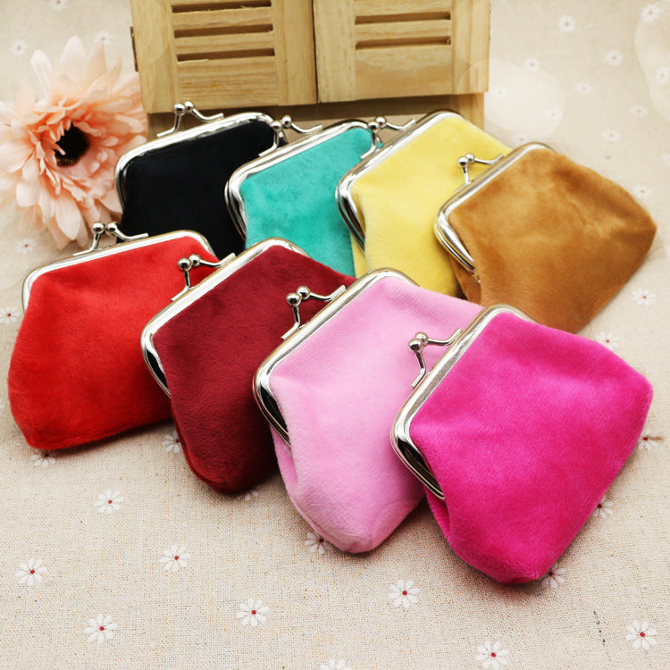 Slouchy Classy Plush Fabric Small Gift Purses