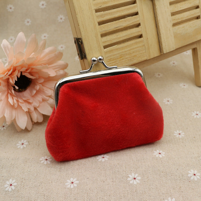 Slouchy Classy Plush Fabric Small Gift Purses