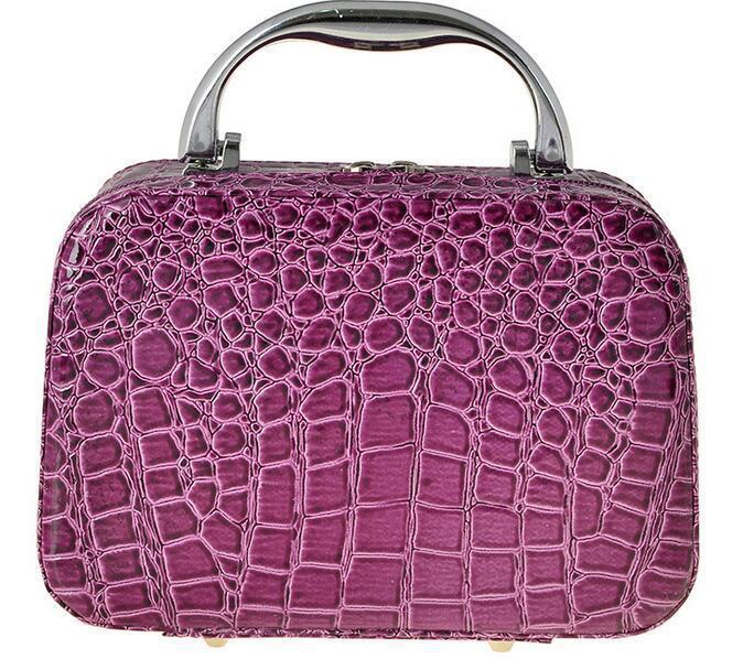 Women's Stone Pattern With Mirror Portable Storage Cosmetic Bags