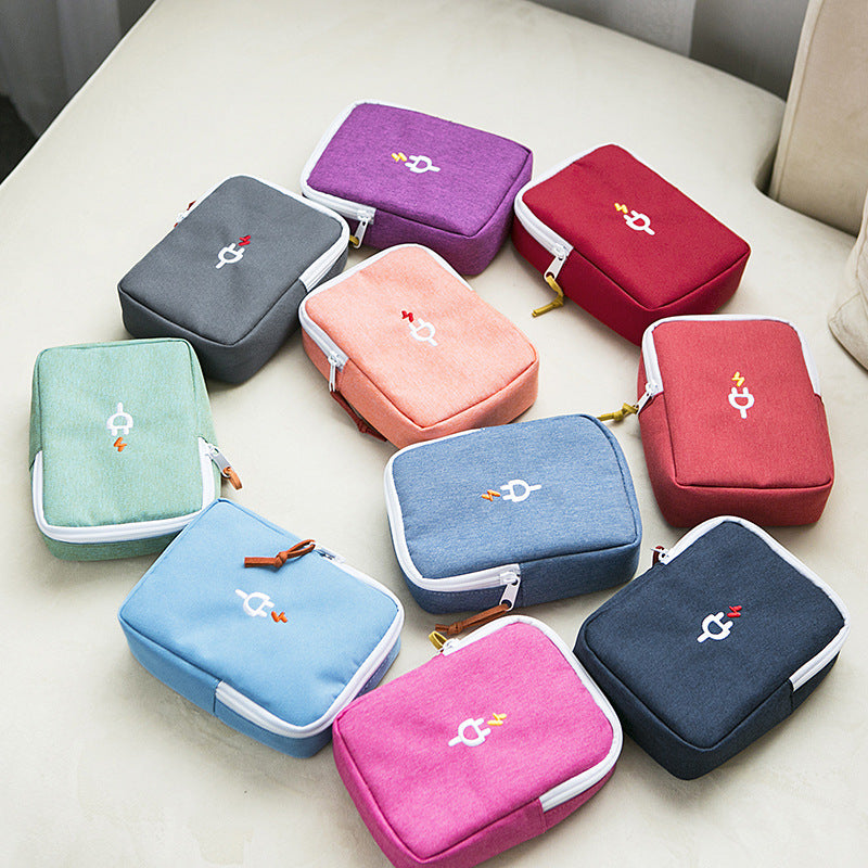 Polyester Data Cable Power Bank Hard Cosmetic Bags