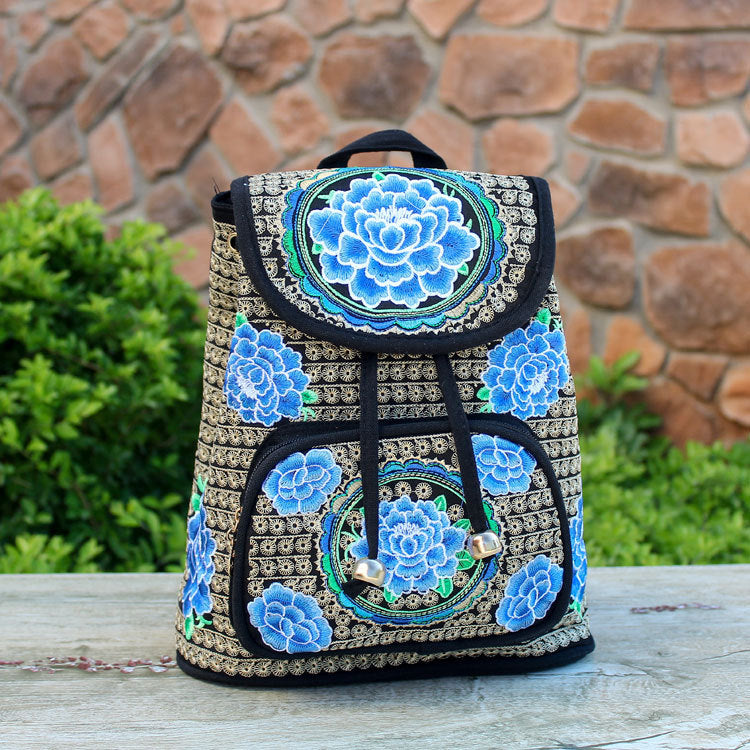 Women's Ethnic Style Embroidered Canvas Lightweight Fashion Backpacks