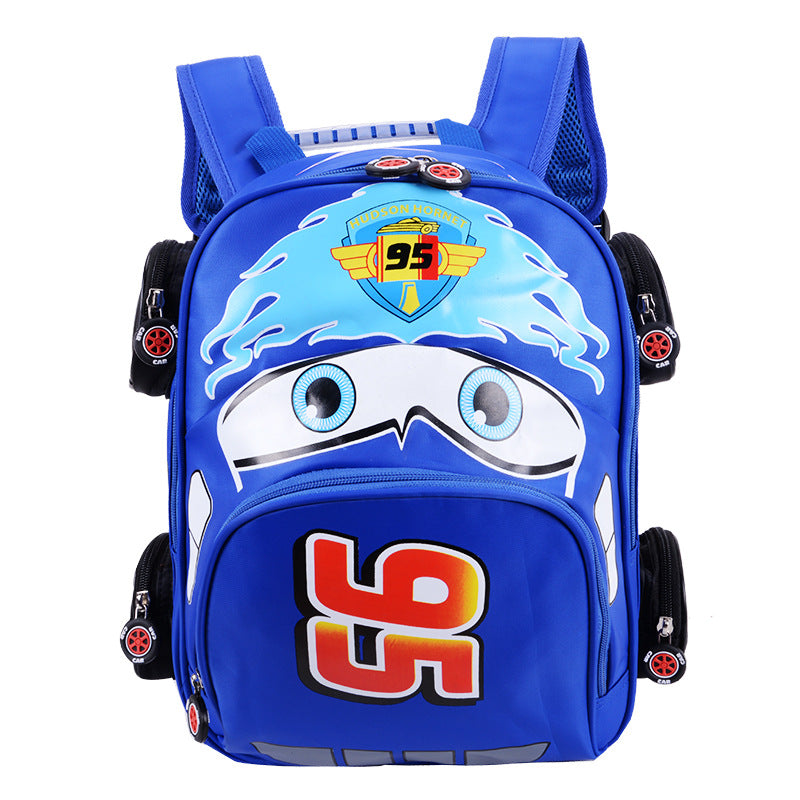 Children's Single Primary Cartoon Car Shape Three-dimensional Elementary School Students' Schoolbags