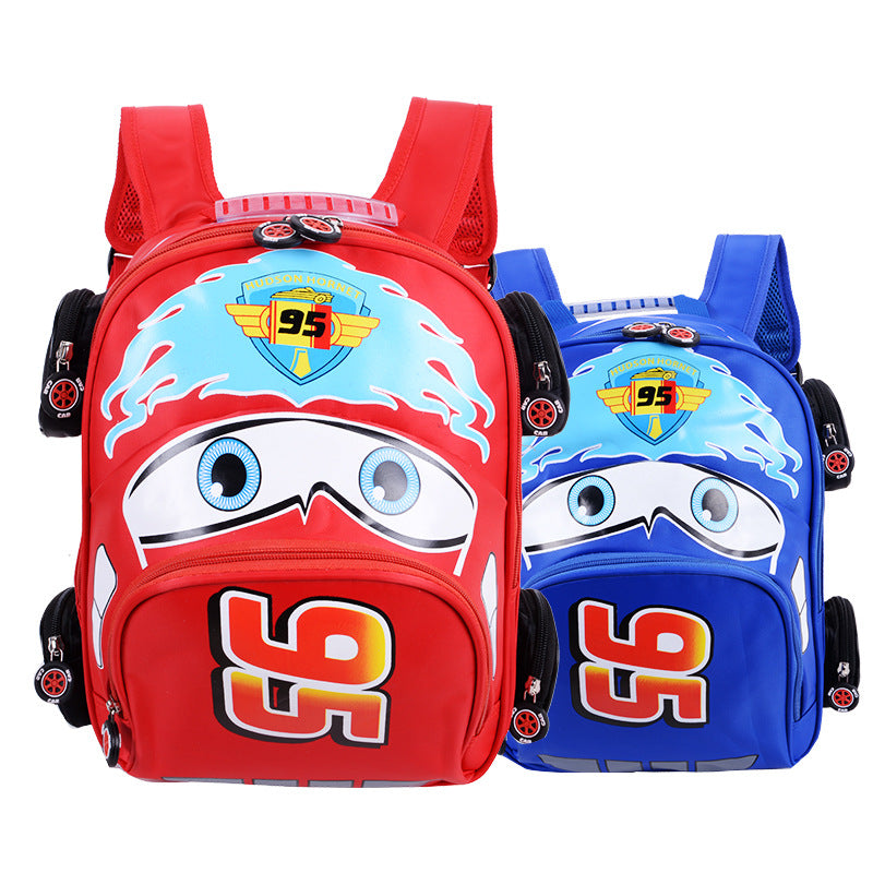 Children's Single Primary Cartoon Car Shape Three-dimensional Elementary School Students' Schoolbags