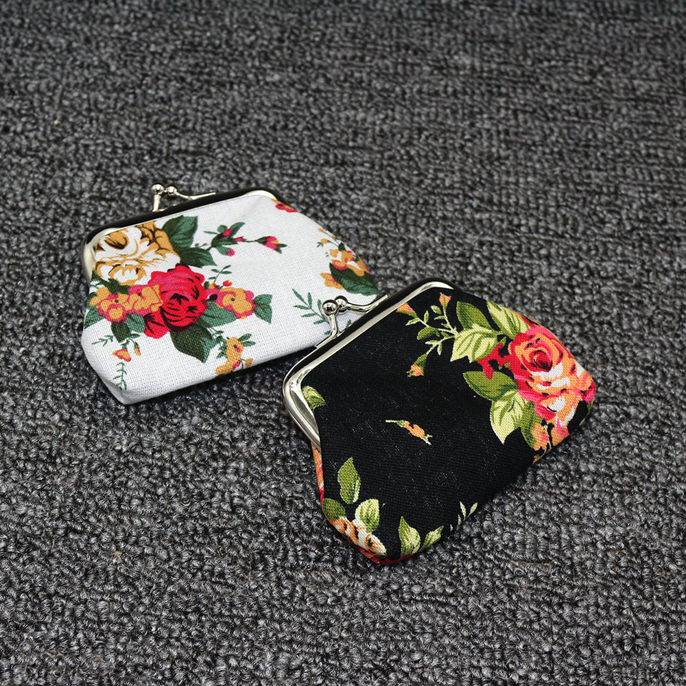 Women's Mini Fabric Printing National Style Pocket Coin Purses