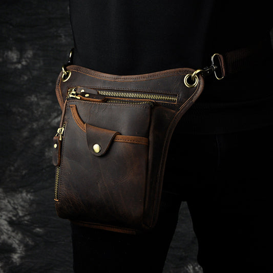 Men's Oil Waxed Leather Cowhide Retro Trendy Bags