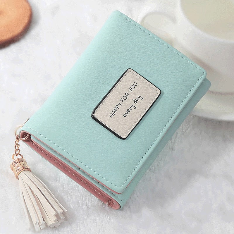 Women's Simple Folding Indie Pop Tassel Mini Ladies Wallets