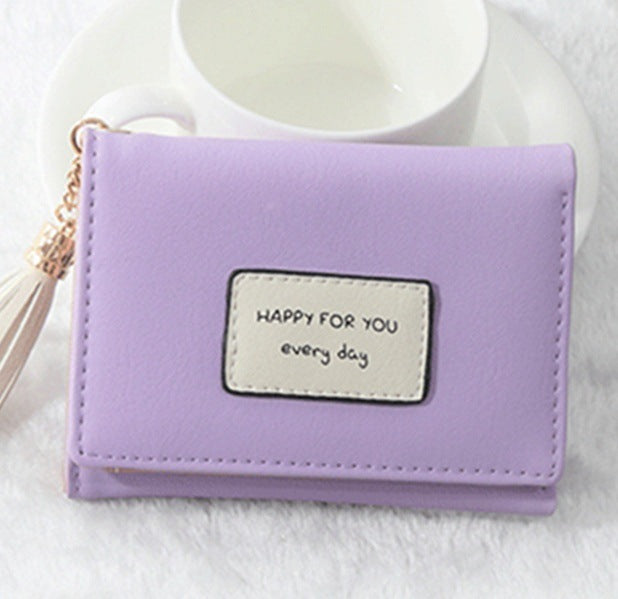 Women's Simple Folding Indie Pop Tassel Mini Ladies Wallets