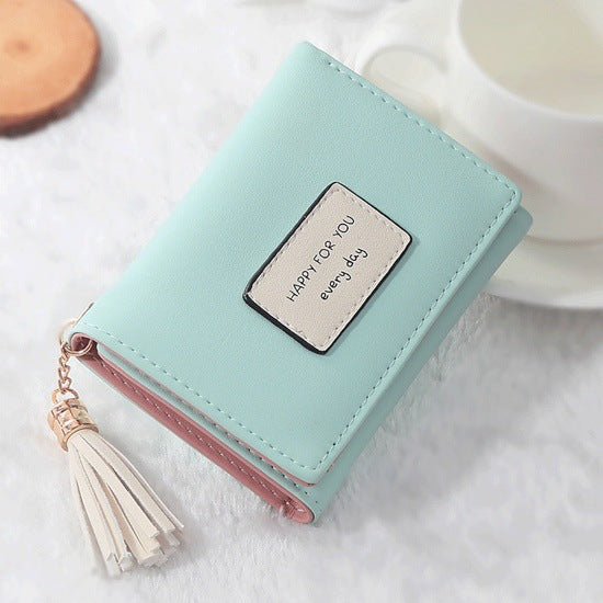 Women's Simple Folding Indie Pop Tassel Mini Ladies Wallets