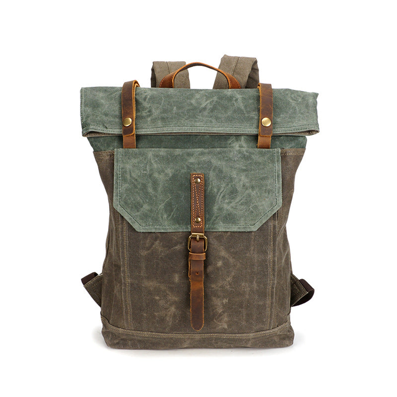 Sacs imperméables vintage en toile Crazy Horse en cuir pour hommes