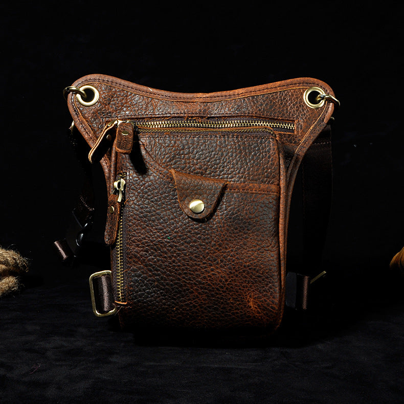 Men's Oil Waxed Leather Cowhide Retro Trendy Bags