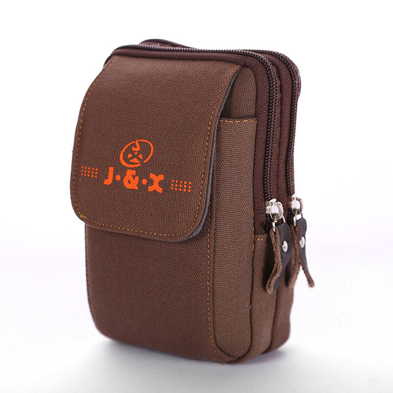 Men's Construction Site Canvas Mobile Cell Wearproof Men's Waist Packs