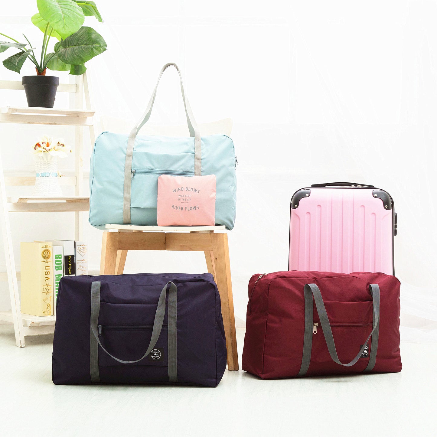 Women's & Men's & Printed Buggy Folding Hand One Travel Bags