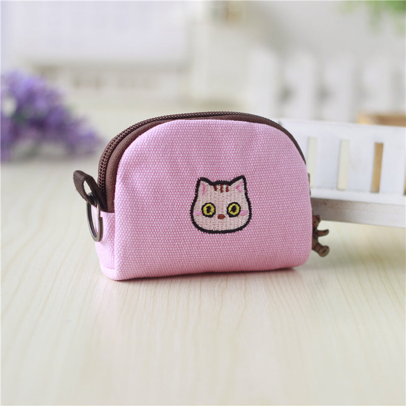 Cotton Linen Printed Cartoon Small Change Coin Purses