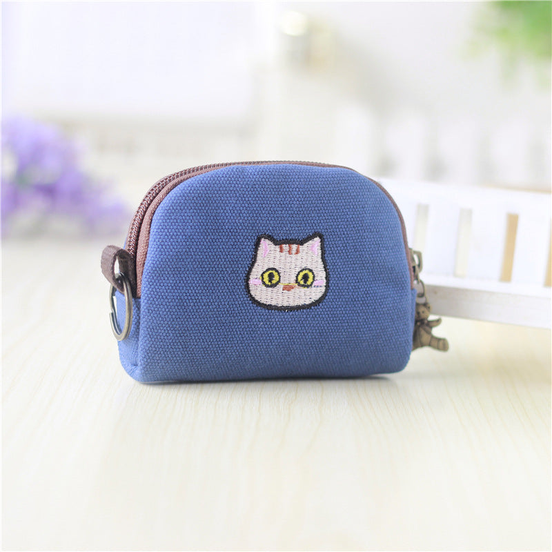 Cotton Linen Printed Cartoon Small Change Coin Purses