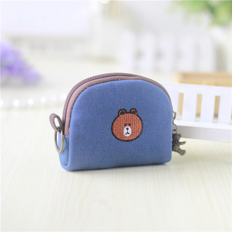 Cotton Linen Printed Cartoon Small Change Coin Purses