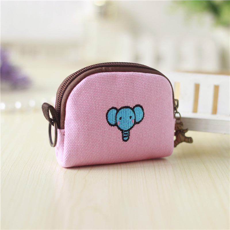 Cotton Linen Printed Cartoon Small Change Coin Purses