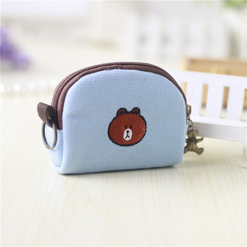 Cotton Linen Printed Cartoon Small Change Coin Purses