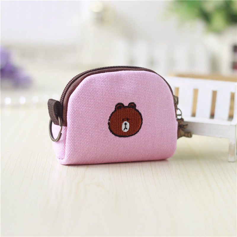 Cotton Linen Printed Cartoon Small Change Coin Purses