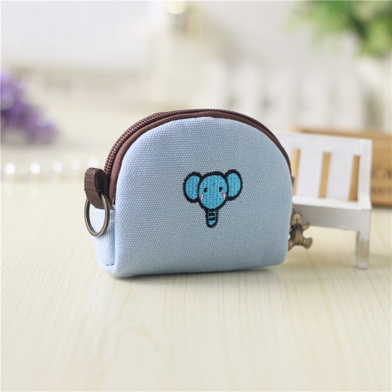 Cotton Linen Printed Cartoon Small Change Coin Purses