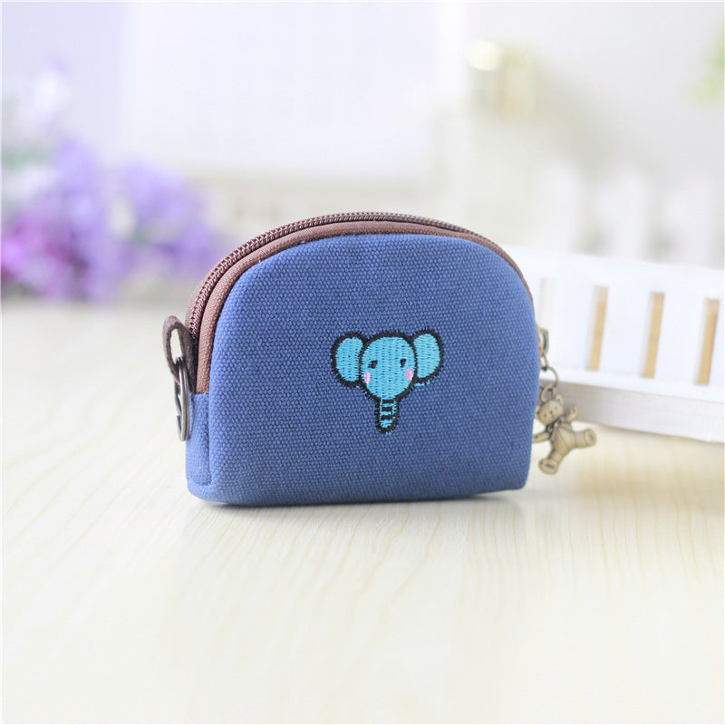 Cotton Linen Printed Cartoon Small Change Coin Purses