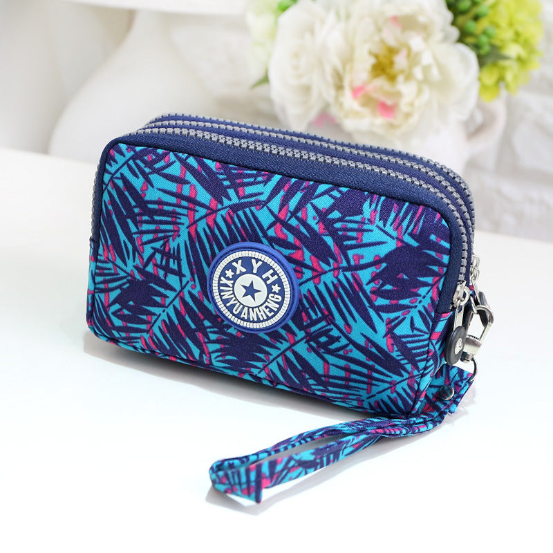 Women's Fashion Triple Zipper Mini Storage Portable Coin Purses