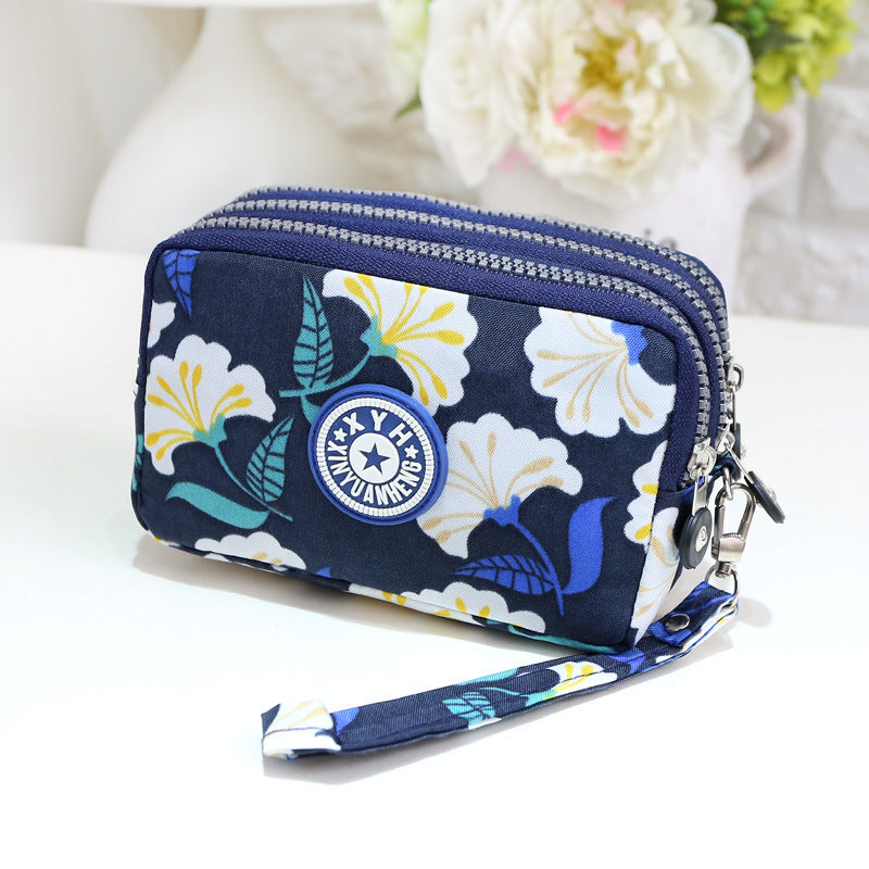 Women's Fashion Triple Zipper Mini Storage Portable Coin Purses