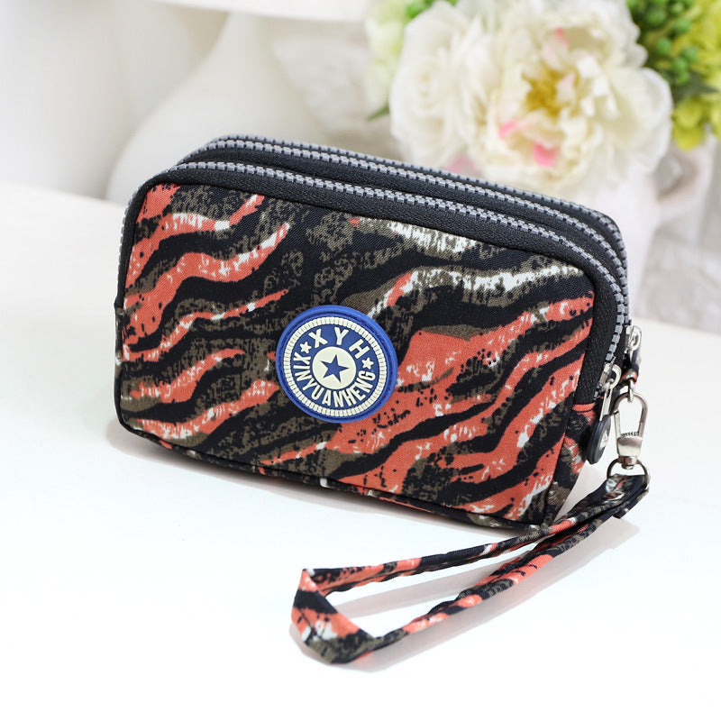 Women's Fashion Triple Zipper Mini Storage Portable Coin Purses