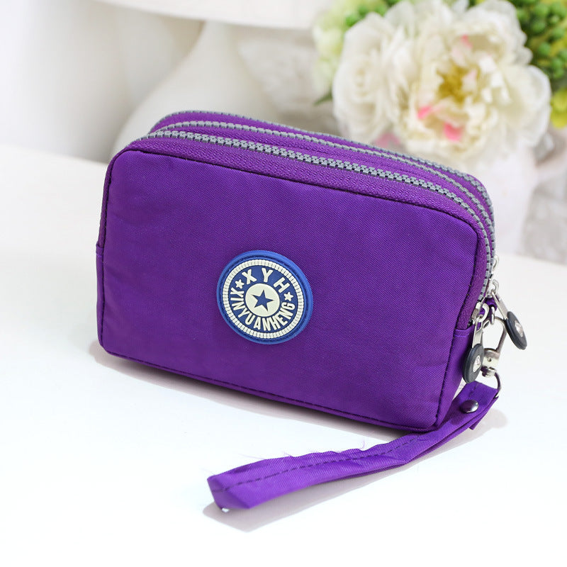 Women's Fashion Triple Zipper Mini Storage Portable Coin Purses