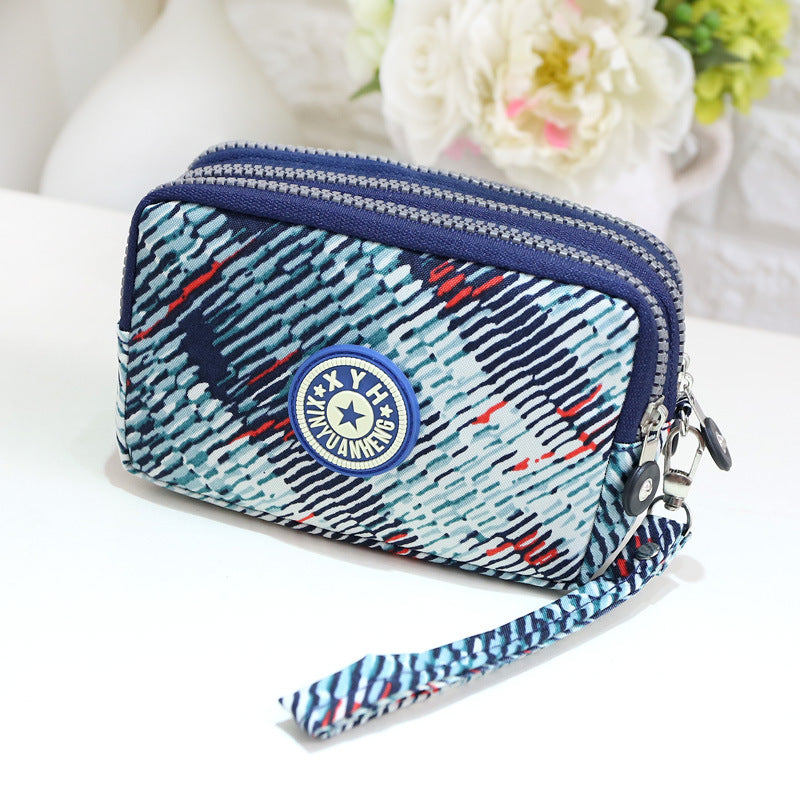 Women's Fashion Triple Zipper Mini Storage Portable Coin Purses