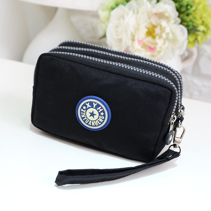 Women's Fashion Triple Zipper Mini Storage Portable Coin Purses