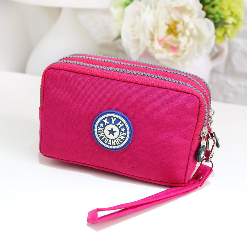 Women's Fashion Triple Zipper Mini Storage Portable Coin Purses