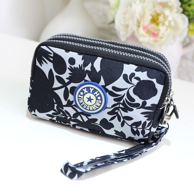 Women's Fashion Triple Zipper Mini Storage Portable Coin Purses