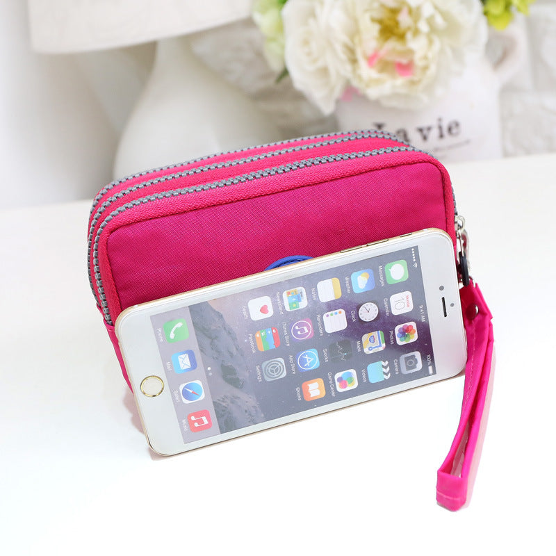 Women's Fashion Triple Zipper Mini Storage Portable Coin Purses